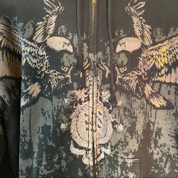 Ten Mens Hooded Sweatshirt Black/Gray 2XL - Picture 6 of 8